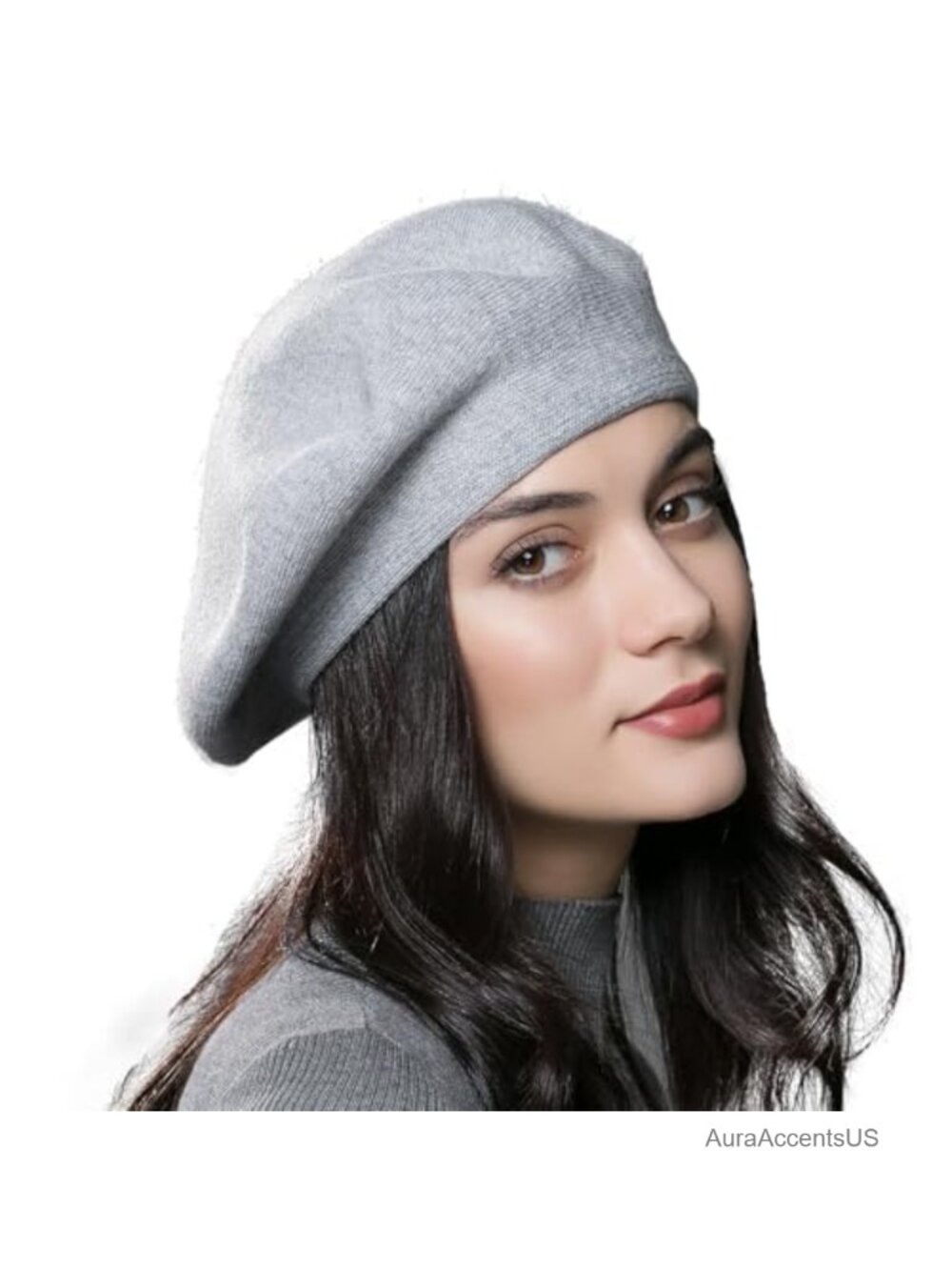 Women's Classic French Beret Wool Blend Knit Beanie Hat Fall Winter Stretch